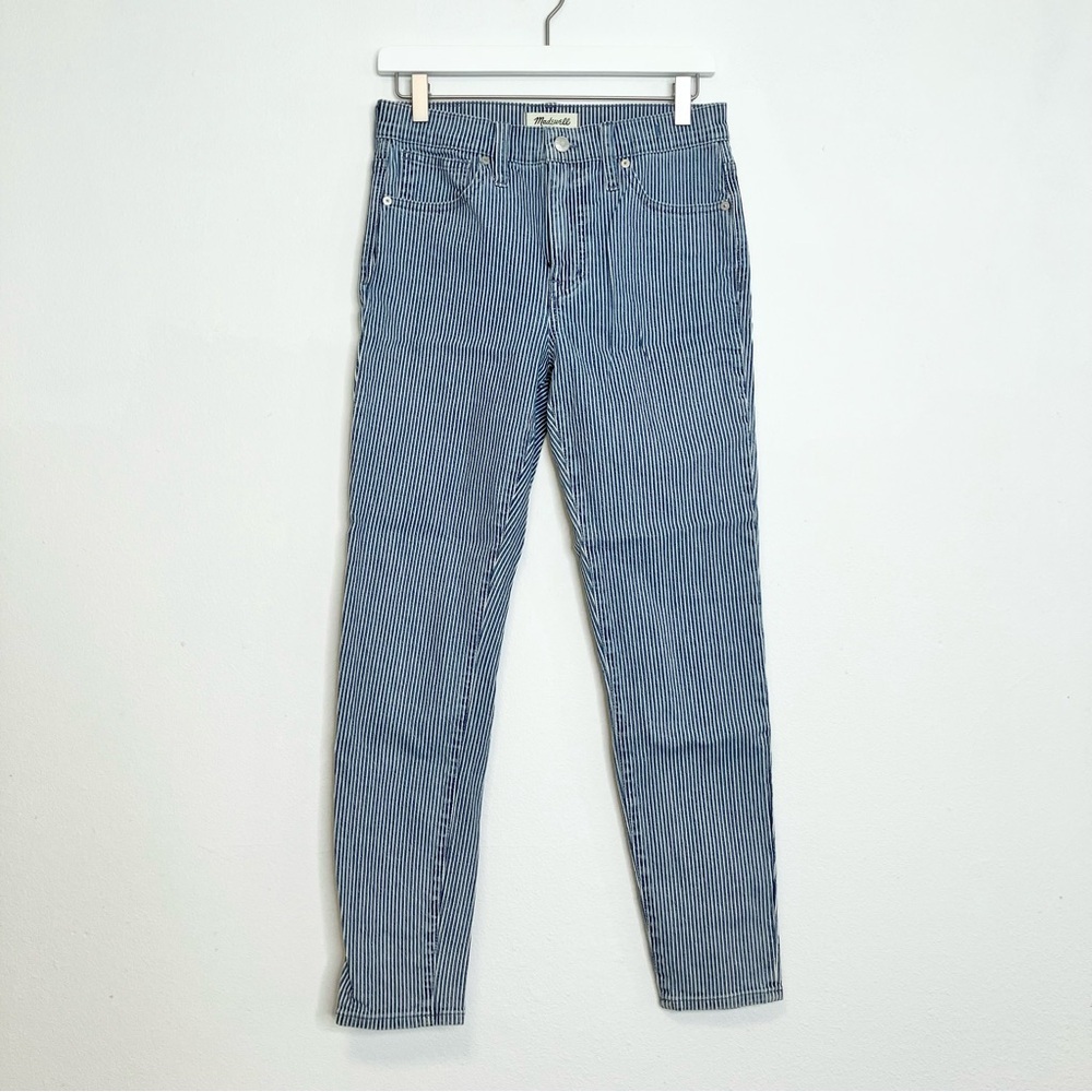 Madewell 9" Mid-Rise Skinny Jeans in Piper Stripe size 27